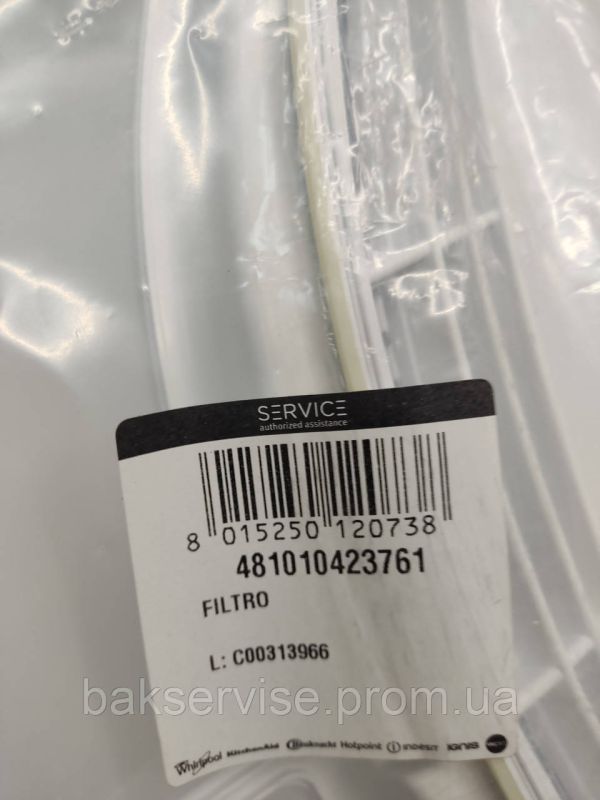481010423761, C00313966 Фільтр сітчастий для сушильної машини Whirlpool