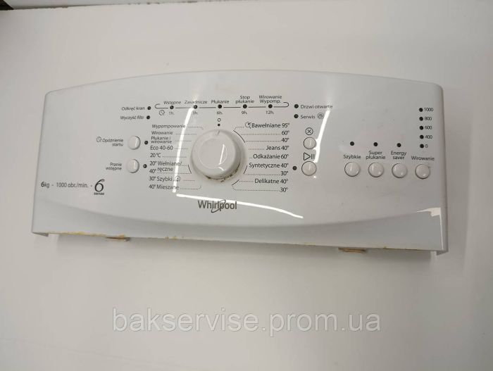Плата управління(індикації) до пральної машини WHIRLPOOL TDLR6030LPLN Б/У