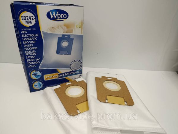 Набір мішків для пилососа Wpro SB242-MW (4 шт + фільтр) НОВЕ
