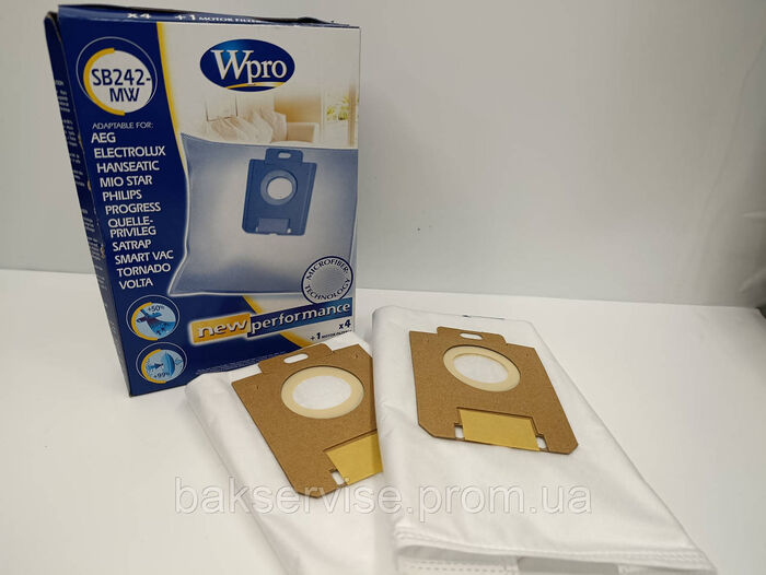Набір мішків для пилососа Wpro SB242-MW (4 шт + фільтр) НОВЕ