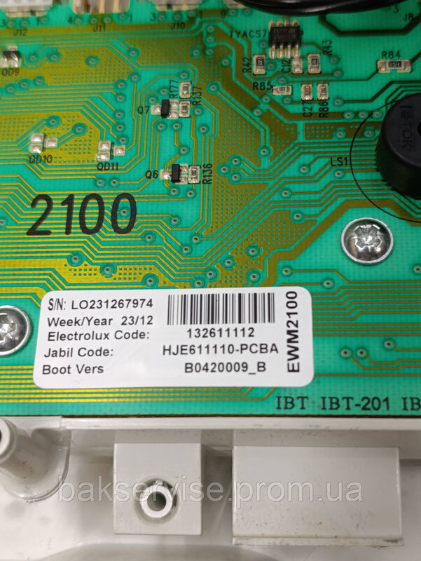 Плата управління(індикації) з проводкою до пральної машини Electrolux EWT 106411 W Б/У