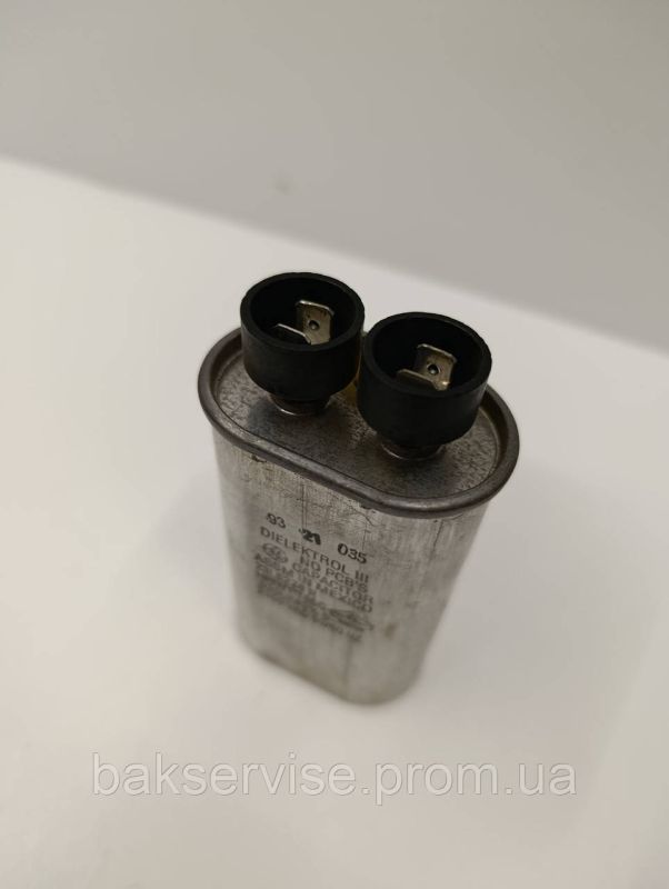 Конденсатор високовольтний мікрохвильової 23L6278R 920 UF 2100 V Б/У (2 фішки, 6 мм)