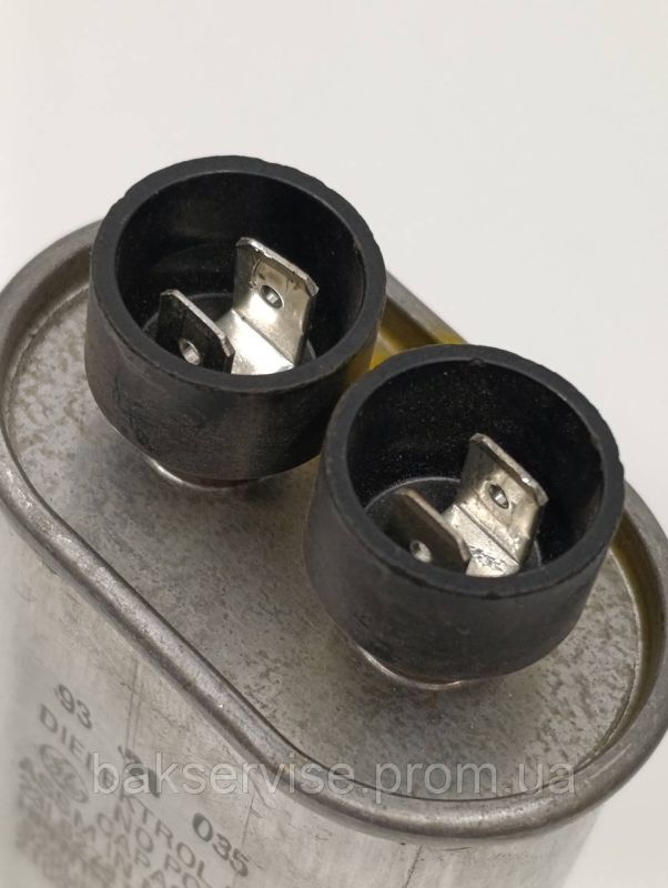 Конденсатор високовольтний мікрохвильової 23L6278R 920 UF 2100 V Б/У (2 фішки, 6 мм)