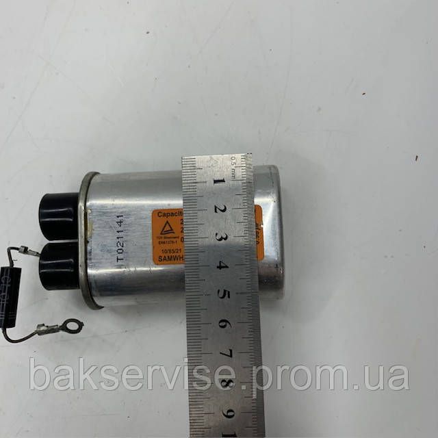 Конденсатор высоковольтный микроволновой печи Daewoo KOR-63D7SLA б/у 21CH984S075Q 0.98 mf 2100v