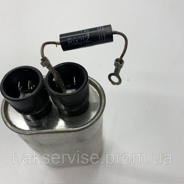 Конденсатор высоковольтный микроволновой печи Daewoo KOR-63D7SLA б/у 21CH984S075Q 0.98 mf 2100v