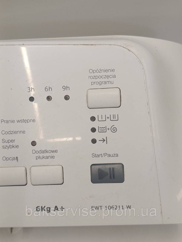 Плата управління(індикації) до пральної машини Electrolux EWT 106211 W Б/У БЕЗ ПРОВОДКИ